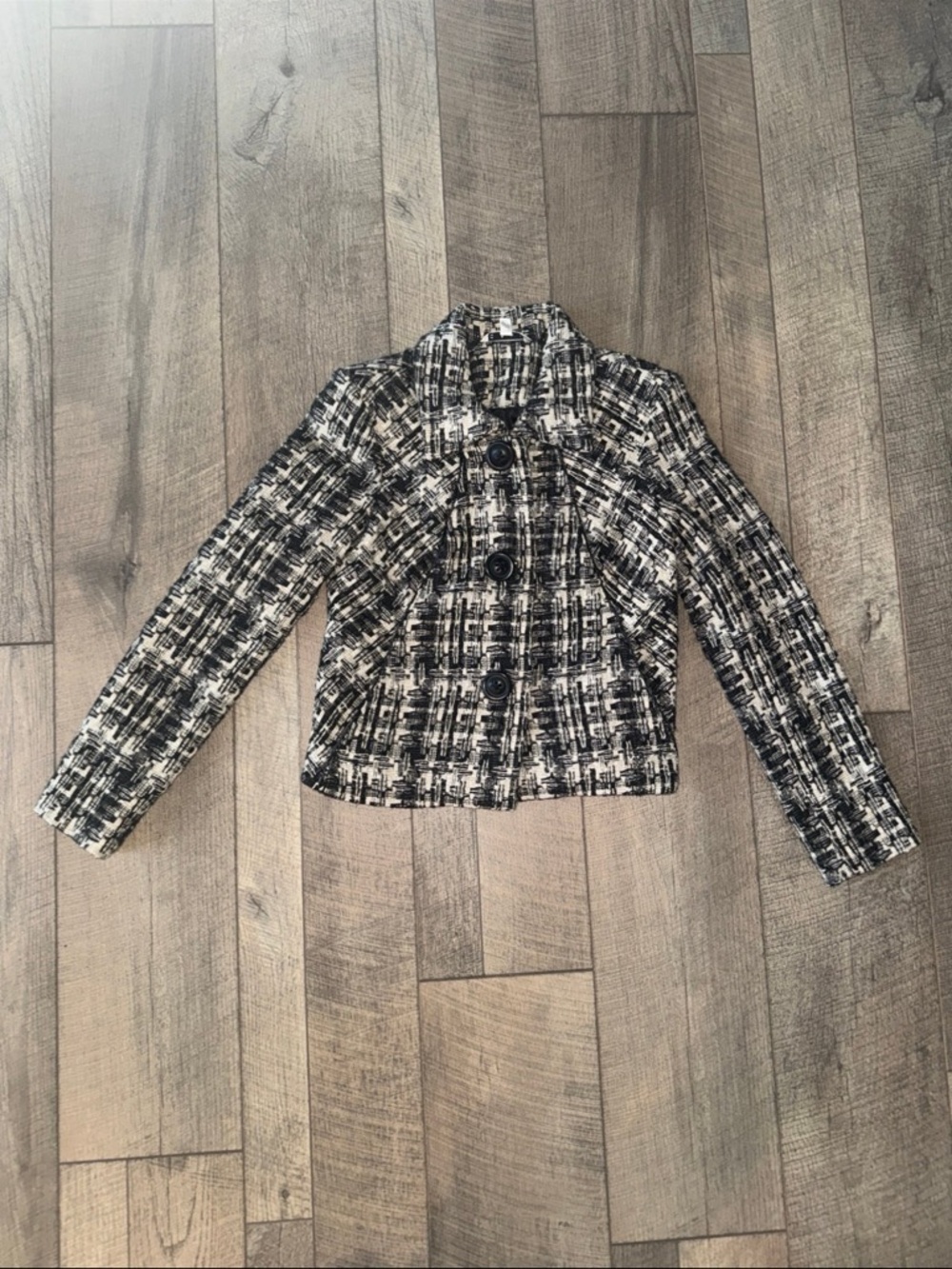 CAbi Black & White Tweed Jacket *NWOT*